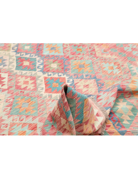 Tappeto Kilim Afghanistan 200x294 Rosa Corallo