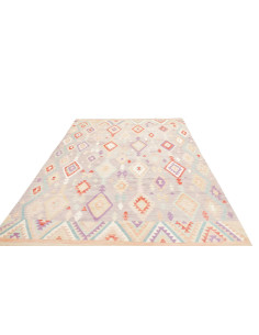 Rug Kilim Afghanistan 200x304 Muted Grey Pastel 2