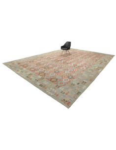 Tappeto Kilim Afghanistan 410x594 Verde Salvia 2