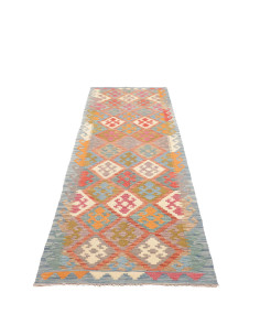 Rug Kilim Afghanistan 78x297 Pastel Blue Coral 2