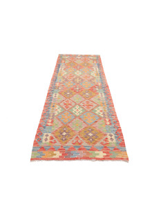 Rug Kilim Afghanistan 83x280 Coral Sky Blue 2