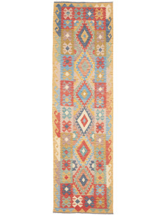 Tappeto Kilim Afghanistan 80x295 Giallo Ocra Bl