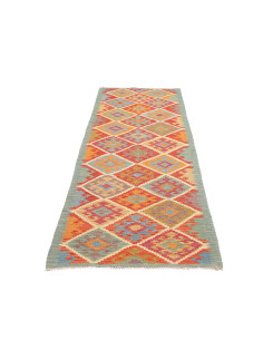 Tappeto Kilim Afghanistan 84x292 Rosso Blu Aran 2