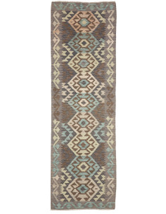 Tappeto Kilim Afghanistan 85x288 Grigio Verde A