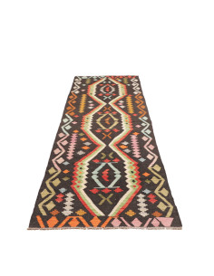 Tappeto Kilim Afghanistan 84x294 Grigio Carbone 2