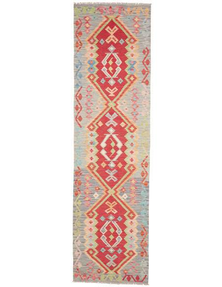 Tappeto Kilim Afghanistan 82x297 Grigio Blu Ros
