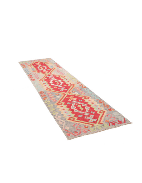 Tappeto Kilim Afghanistan 82x297 Grigio Blu Ros