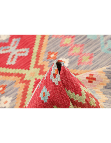 Tappeto Kilim Afghanistan 82x297 Grigio Blu Ros