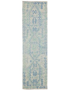 Tappeto Kilim Afghanistan 86x301 Azzurro Chiaro