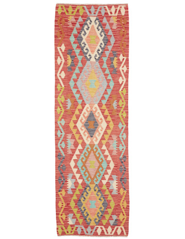 Tappeto Kilim Afghanistan 78x242 Rosso Terracot