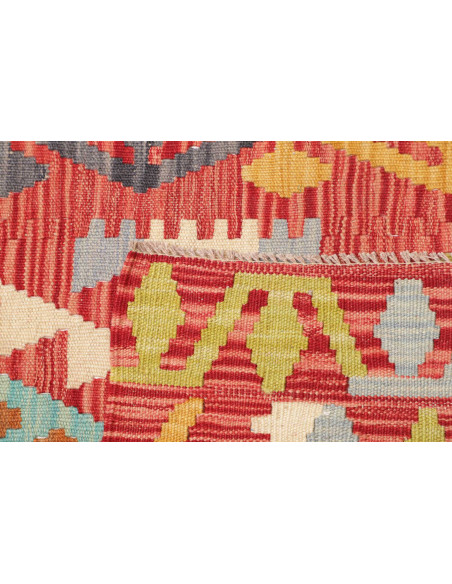 Tappeto Kilim Afghanistan 78x242 Rosso Terracot