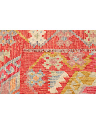 Tappeto Kilim Afghanistan 87x297 Terracotta Blu