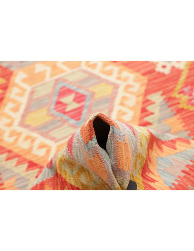 Tappeto Kilim Afghanistan 87x297 Terracotta Blu