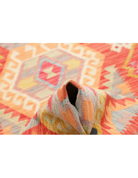 Tappeto Kilim Afghanistan 87x297 Terracotta Blu