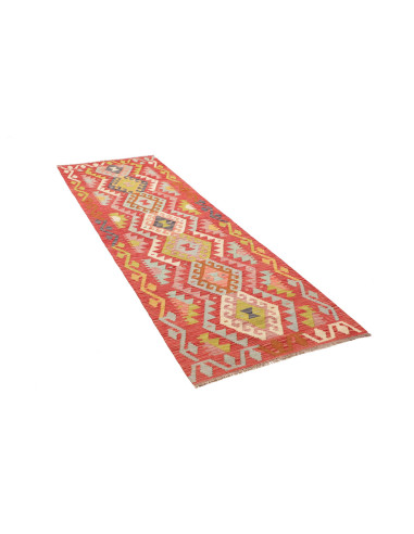 Rug Kilim Afghanistan 80x245 Terracotta Red Blu