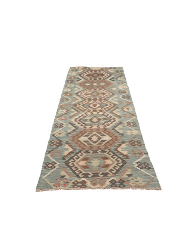 Rug Kilim Afghanistan 86x285 Muted Teal Brown