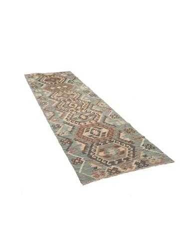 Rug Kilim Afghanistan 86x285 Muted Teal Brown