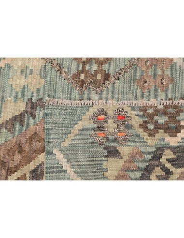 Rug Kilim Afghanistan 86x285 Muted Teal Brown