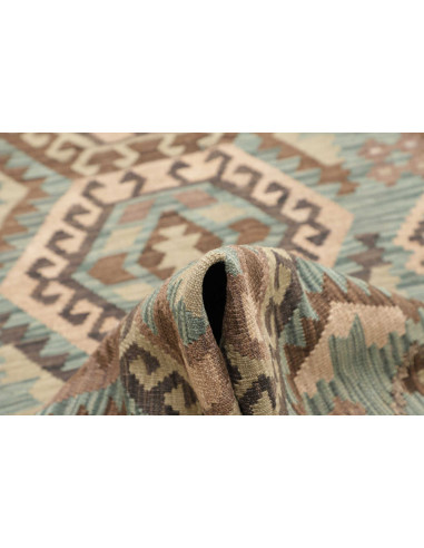 Rug Kilim Afghanistan 86x285 Muted Teal Brown