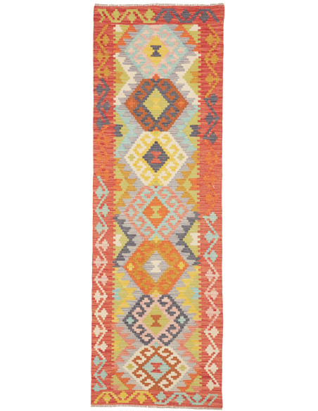 Rug Kilim Afghanistan 78x243 Coral Red Orange