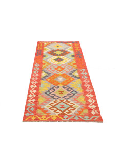 Tappeto Kilim Afghanistan 78x243 Rosso Corallo 2