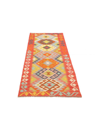 Rug Kilim Afghanistan 78x243 Coral Red Orange