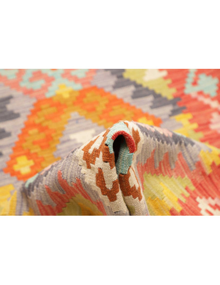 Rug Kilim Afghanistan 78x243 Coral Red Orange