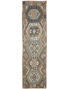 Tappeto Kilim Afghanistan 81x297 Marrone Terra