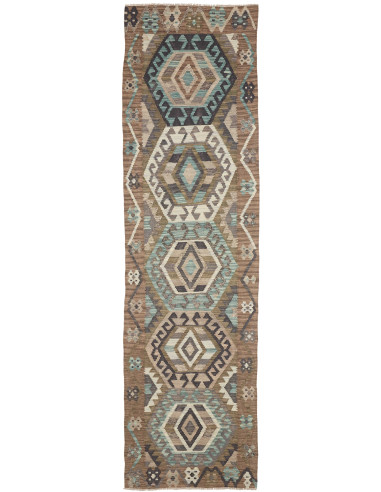 Tappeto Kilim Afghanistan 81x297 Marrone Terra