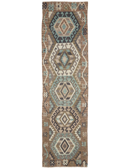 Tappeto Kilim Afghanistan 81x297 Marrone Terra