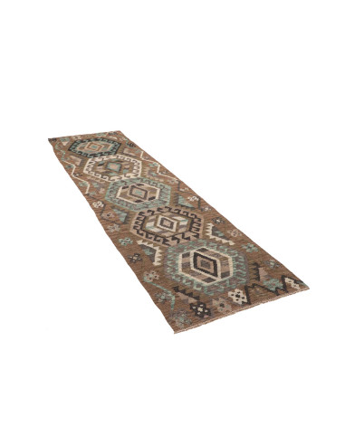 Tappeto Kilim Afghanistan 81x297 Marrone Terra