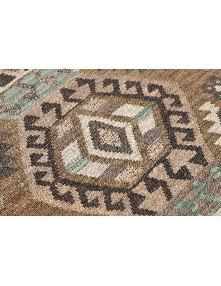 Tappeto Kilim Afghanistan 81x297 Marrone Terra