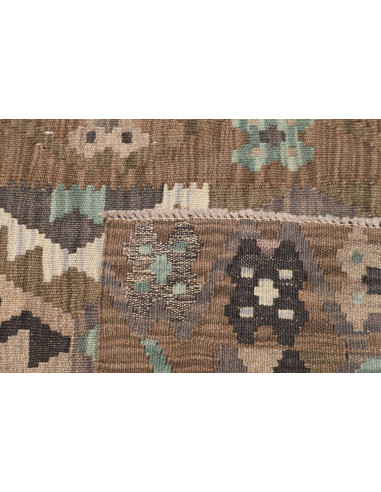 Rug Kilim Afghanistan 81x297 Earthy Brown Turqu