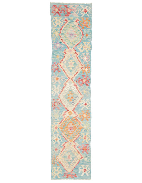 Rug Kilim Afghanistan 53x241 Blue Turquoise