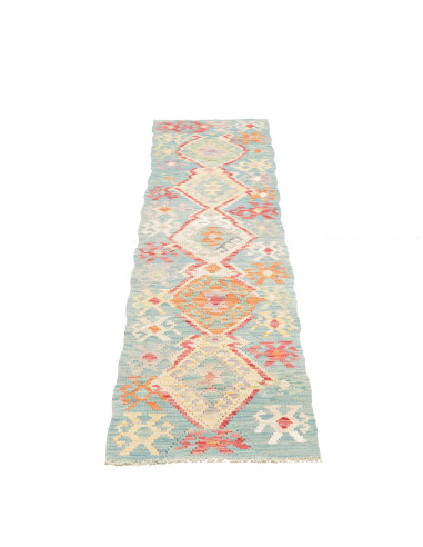 Tappeto Kilim Afghanistan 53x241 Azzurro Turche