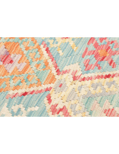 Tappeto Kilim Afghanistan 53x241 Azzurro Turche