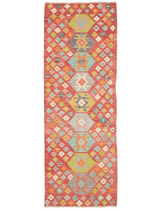 Tappeto Kilim Afghanistan 87x238 Rosso Terracot