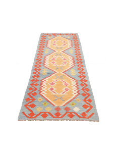 Rug Kilim Afghanistan 73x251 Sky Blue Golden Ye 2