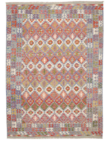 Tappeto Kilim Afghanistan 204x292 Azzurro Cielo