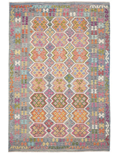 Tappeto Kilim Afghanistan 204x301 Blu Grigio Fu