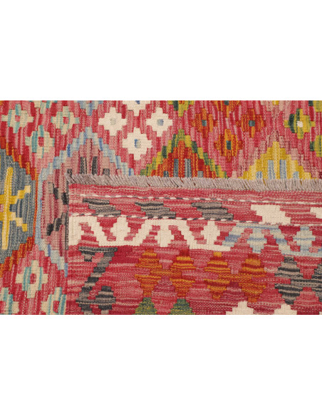 Tappeto Kilim Afghanistan 203x298 Rosa Rosso Gi