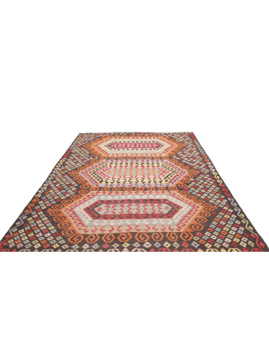 Rug Kilim Afghanistan 201x290 Dark Brown Multic