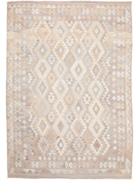 Tappeto Kilim Afghanistan 205x282 Grigio Beige