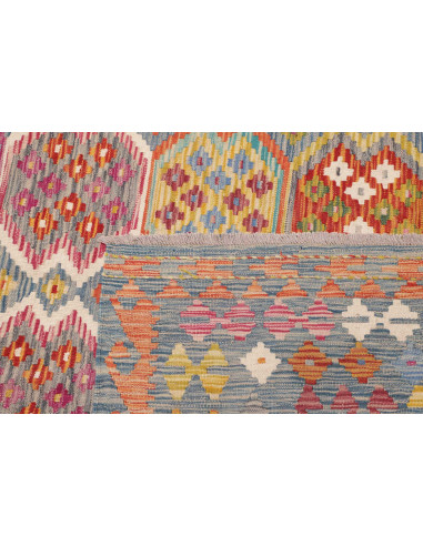 Tappeto Kilim Afghanistan 247x351 Grigio Azzurr