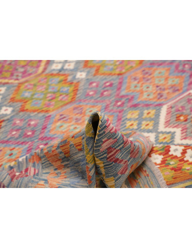 Tappeto Kilim Afghanistan 247x351 Grigio Azzurr