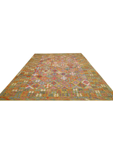 Tappeto Kilim Afghanistan 249x338 Verde Oliva M