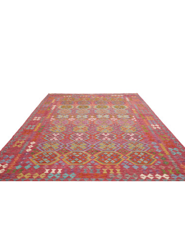 Tappeto Kilim Afghanistan 249x350 Rosso Multico