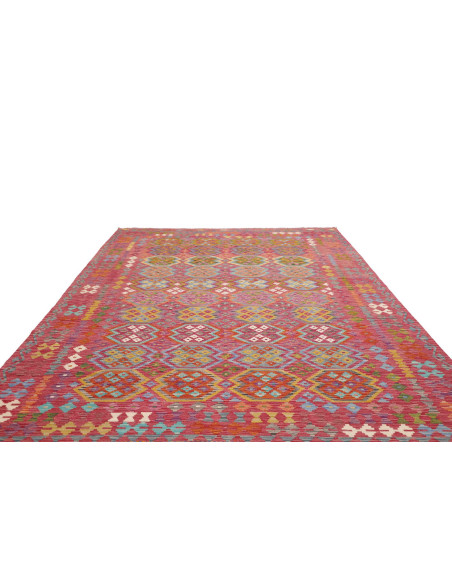 Tappeto Kilim Afghanistan 249x350 Rosso Multico