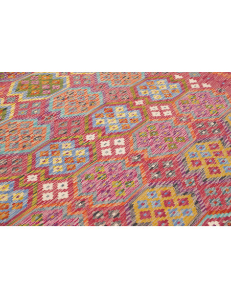 Tappeto Kilim Afghanistan 249x350 Rosso Multico