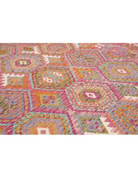 Tappeto Kilim Afghanistan 255x345 Rosa Corallo